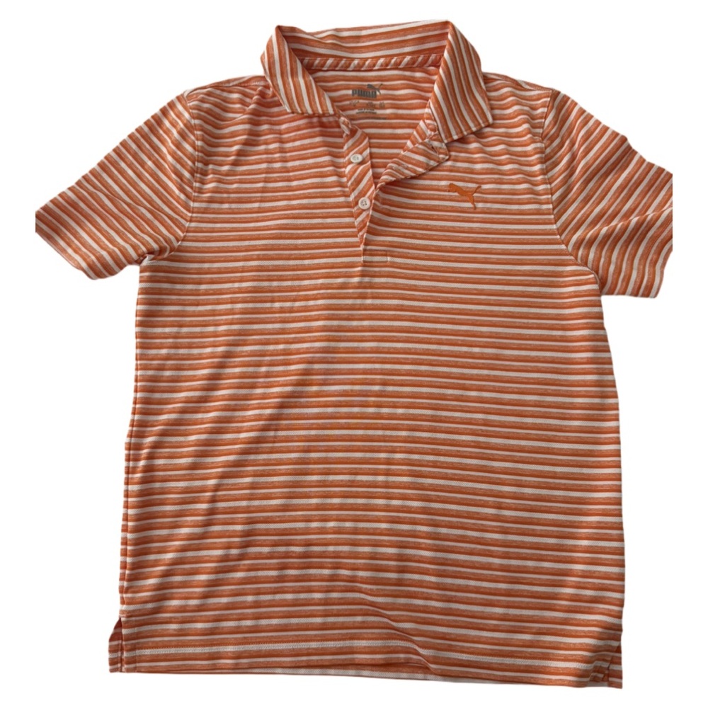 Boys Puma Golf polo. Orange and white. Size M.